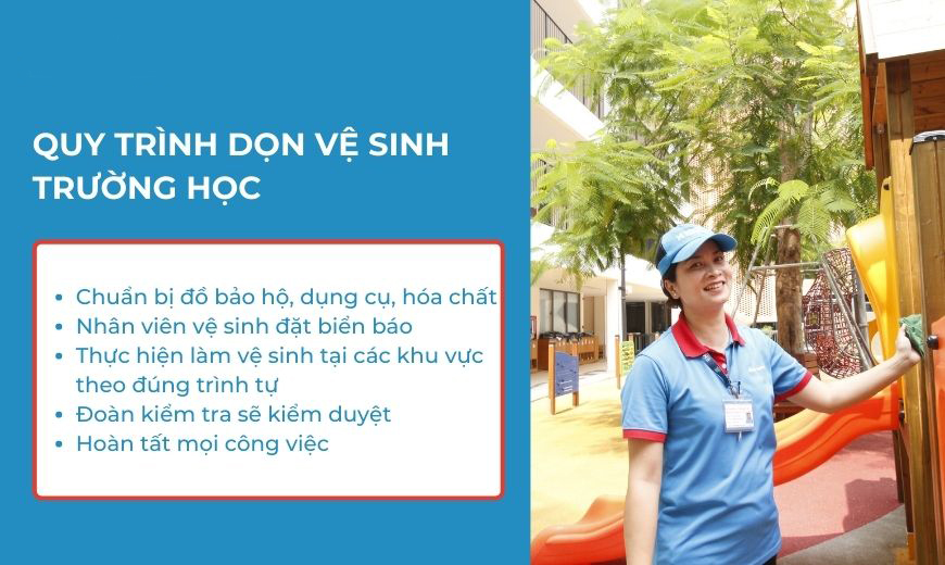 Quy trình dọn vệ sinh trường học
